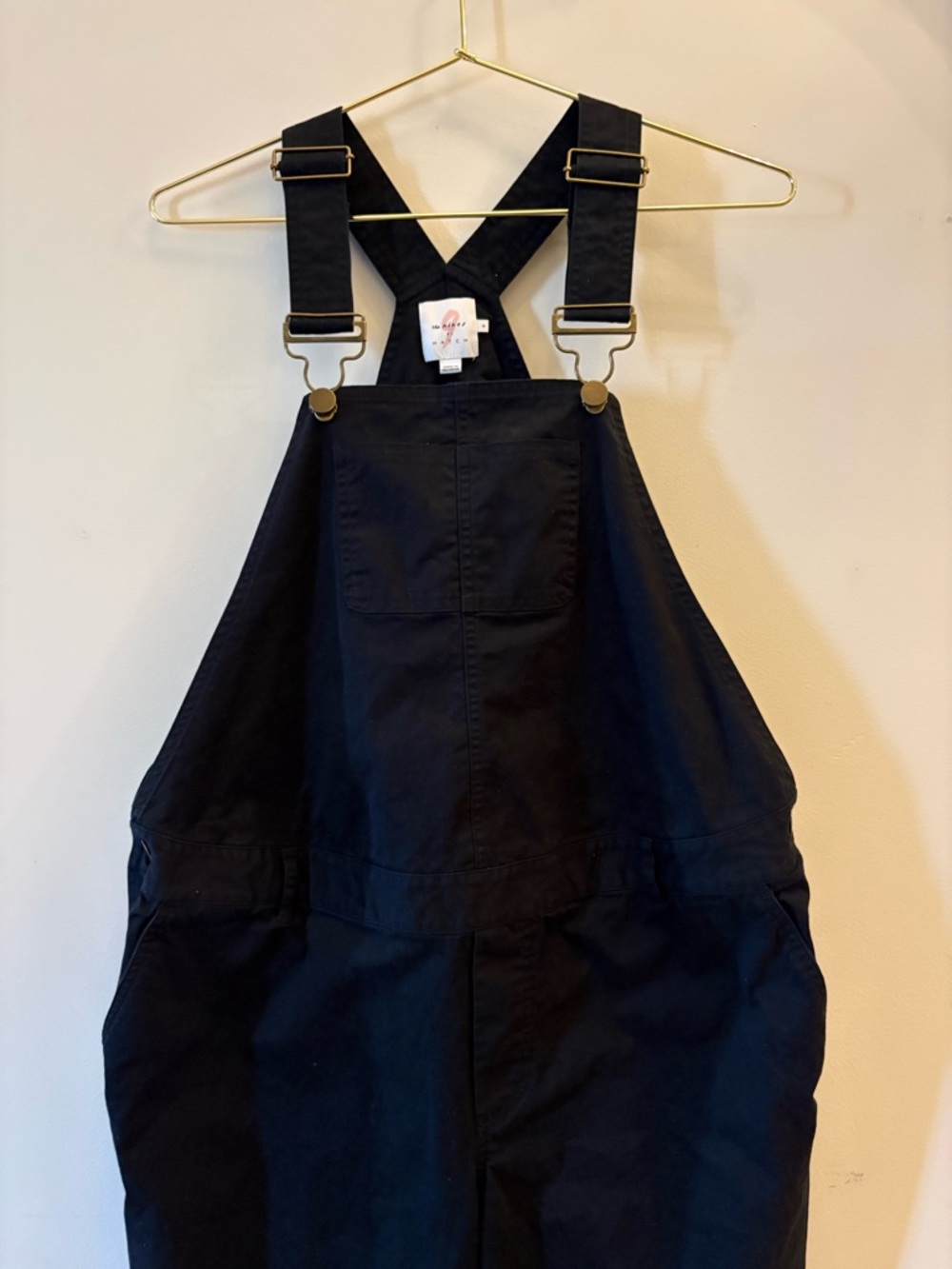 Hatch Black Overalls with Brass Hardware